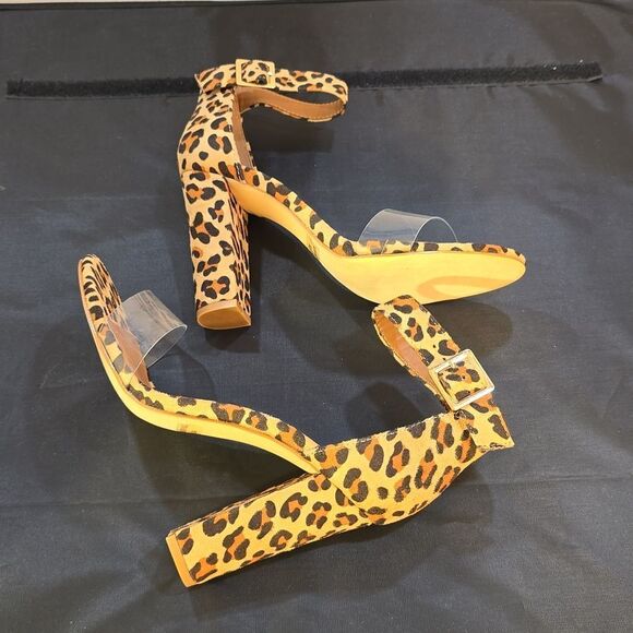 BRAND NEW BONNIBEL KIMBERLY LEOPARD SUEDE ANKLE STRAP HEELS - Picture 9 of 16